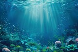Fototapeta Do akwarium - Gradient underwater scene for aquatic or marine themes