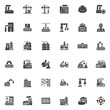 Industrial manufacturing vector icons set
