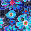 colorful doodle folk art flowers and paisley pattern