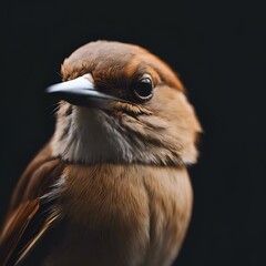 Wall Mural - ai generated illustration of a brown bird perched on a branch outdoors