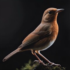 Wall Mural - ai generated illustration of a brown bird perched on a branch outdoors
