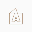 a Letter House Monogram Home mortgage architect architecture logo vector icon illustration