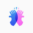 high five toss hand logo vector icon illustration