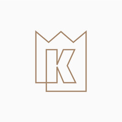 Wall Mural - k Letter King Crown Logo Vector Icon Illustration