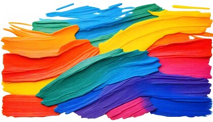 Wall Mural - colorful rainbow Holi paint color powder explosion isolated on white wide panorama background