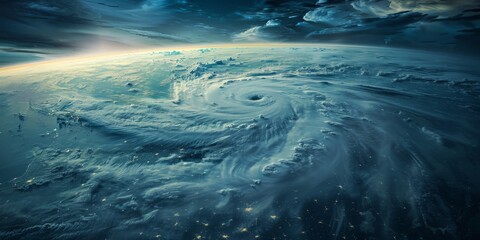Wall Mural - a stormy sky with a swirling cloud