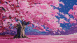 A cherry blossom pink canvas with 
