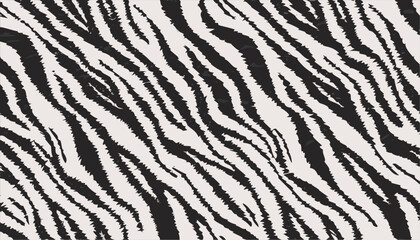 Wall Mural - Zebra skin texture black and white fabric background