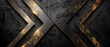 A wide image featuring crossed golden stripes over a grungy black textured background, merging opulence with edginess.