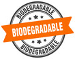biodegradable stamp. biodegradable label on transparent background. round sign