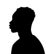 Vector illustration of black man silhouette on transparent background