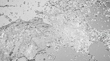 Fototapeta Panele - Water Splashes Flying in the Air on White Background