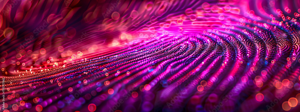 Abstract Futuristic Wave Design, Glowing Digital Art, Science and ...