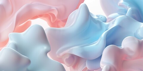 Wall Mural - Pastel 3d abstract design with fluid shapes