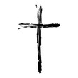 Hand drawn grunge cross icon. Christian cross sign