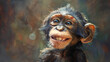 close up portrait of a chimpanzee