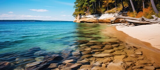 Poster - Beach rocks water view