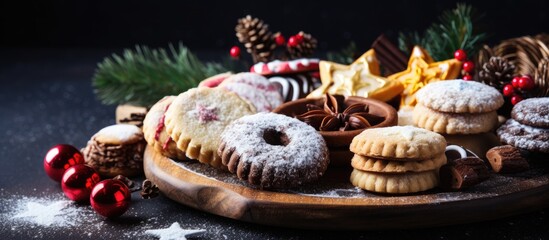 Canvas Print - Plate of iced cookies with decorative toppings