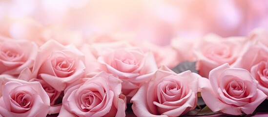 Wall Mural - Pink roses on a table