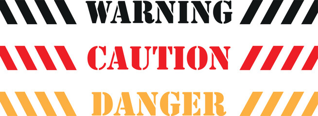 Poster - warning sign, warning text, warning text, traffic lane warning sign