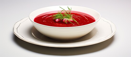 Canvas Print - Hot soup bowl garnished on top