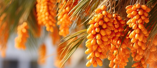 Wall Mural - Bunch of oranges hanging from tree