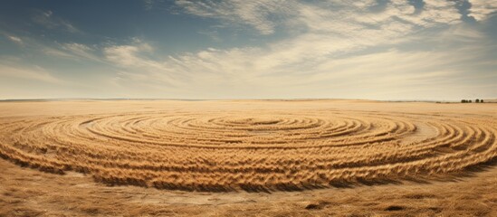 Wall Mural - Circular pattern in grass field