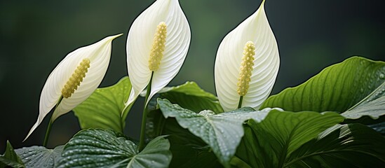 Sticker - Two white blossoms with green foliage in backdrop