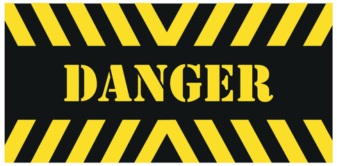 Poster - warning sign, warning text, warning text, traffic lane warning sign