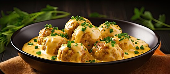 Canvas Print - Bowl of meatballs and cheese