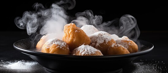 Wall Mural - Bowl filled with sugared doughnuts