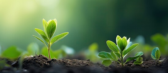 Wall Mural - Plants sprouting from the soil