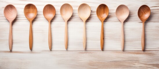 Sticker - Wooden spoons arranged neatly on table