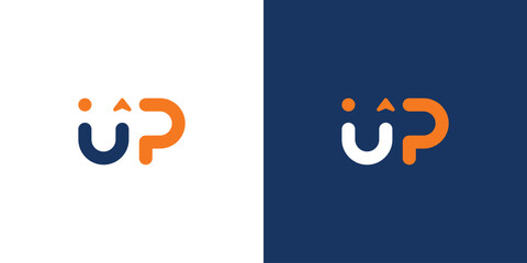Simple UP Smile Logo. Letter U as a Smile and Arrow Up with Minimalist Style. Unique Logo Icon Symbol Vector Design Inspiration.
