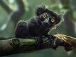 cute and funny lemur propithecus verreauxi, animals in their natural habitat