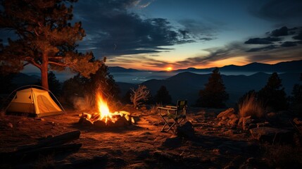 Wall Mural - b'Camping under the stars in the mountains'