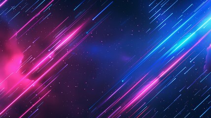 Abstract background with neon blue and pink lines