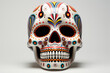 Mexican skull painted with geometric patterns сreated with Generative Ai