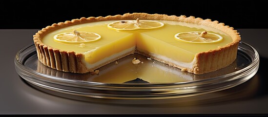 Canvas Print - Lemon tart missing a slice