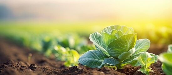 Canvas Print - Field of leafy greens under sunny sky