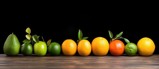 Canvas Print - Oranges and limes lined up on a surface