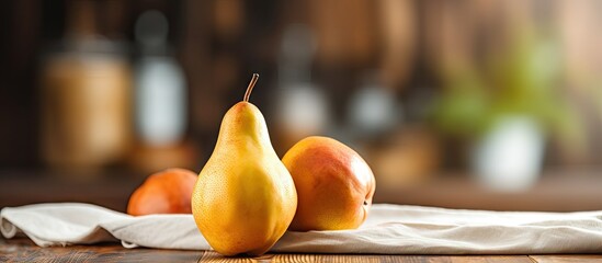 Sticker - Two pears and a peach on cloth