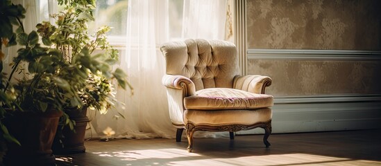 Canvas Print - Chair in front of window