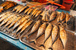 Grilled fish in the market,Food at the local market in Ao Nang City, Krabi Province