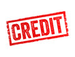 Credit - refers to the borrowing capacity of an individual or company, text concept stamp