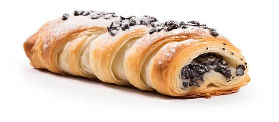 Poster - Close-up of a decadent pastry topped with chocolate and powdered sugar