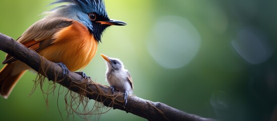 Canvas Print - Bird perched on tree branch