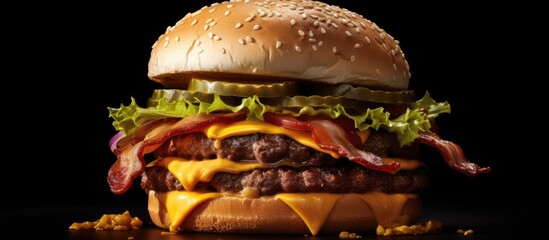 Poster - Close up of a bacon, lettuce, and cheese burger