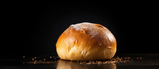 Canvas Print - Loaf of bread on black background