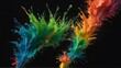 Colorful paint splash creating an abstract art piece. Vibrant expression of creativity and color.